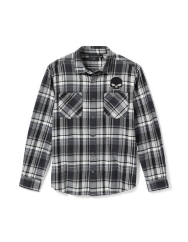 Camisa de manga larga a cuadros con calavera G de Willie Harley Davidson