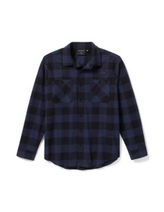 Camisa de franela a cuadros Bar Harley Davidson & Shield Buffalo Check para hombre – Mood Indigo/Harley Black