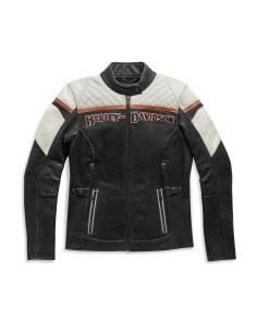 98008-21EW CHAQUETA DE CUERO HARLEY-DAVIDSON  HD TRIPLE VENT MISS ENTHUSIAST II PARA MUJER