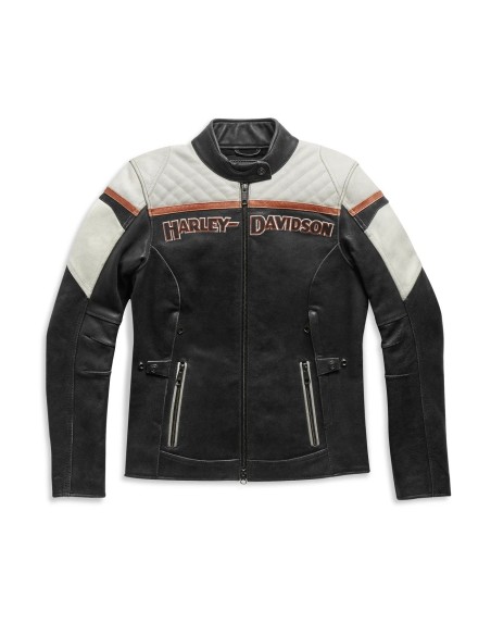 HARLEY-DAVIDSON WOMEN'S H-D TRIPLE VENT MISS ENTHUSIAST II LEATHER JACKET