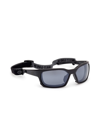 HZ00466505X HARLEY DAVIDSON HYDROPHOBIC MOTORCYCLE SUNGLASSES BLACK / BLUE MIRROR