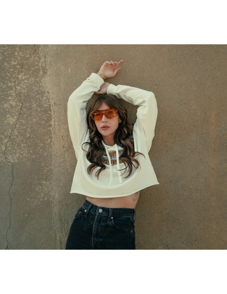 96521-25VW Sudadera Corta Harley-Davidson Chrome Evo Bar & Shield – Blanca