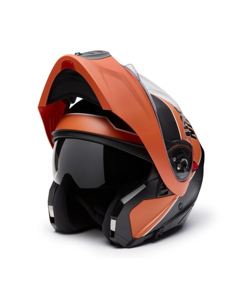 97147-25VX Harley-Davidson Evo X17 Sunshield Modular Helmet – Black/Orange