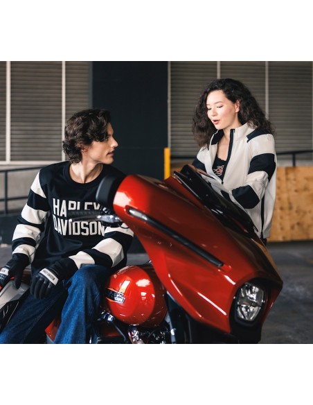 97185-25VM Harley Davidson Dyna Knit Riding Gloves - Leather & Knit with D3O® Ghost™