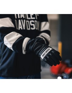 97185-25VM Harley Davidson Dyna Knit Riding Gloves - Leather & Knit with D3O® Ghost™ 2