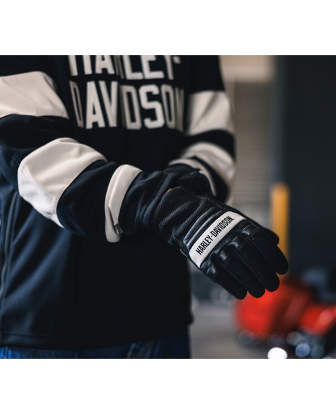 97185-25VM Harley Davidson Dyna Knit Riding Gloves - Leather & Knit with D3O® Ghost™