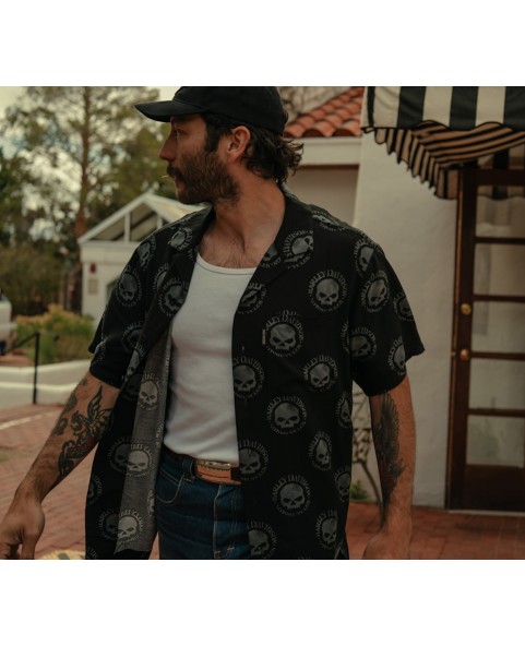 96205-26VM - Harley-Davidson Men's Willie G Skull Aloha Shirt