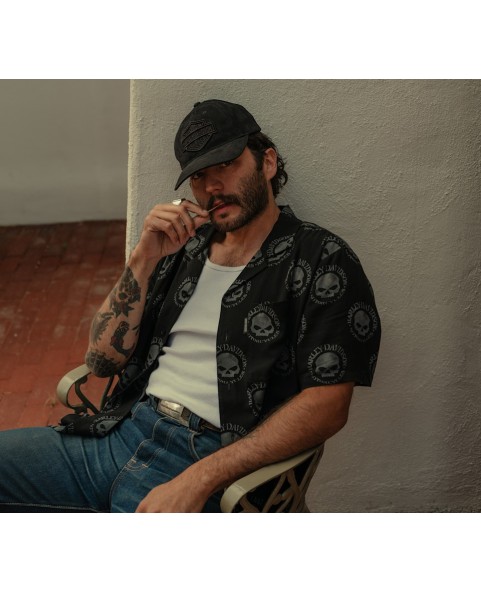 96205-26VM - Harley-Davidson Men's Willie G Skull Aloha Shirt