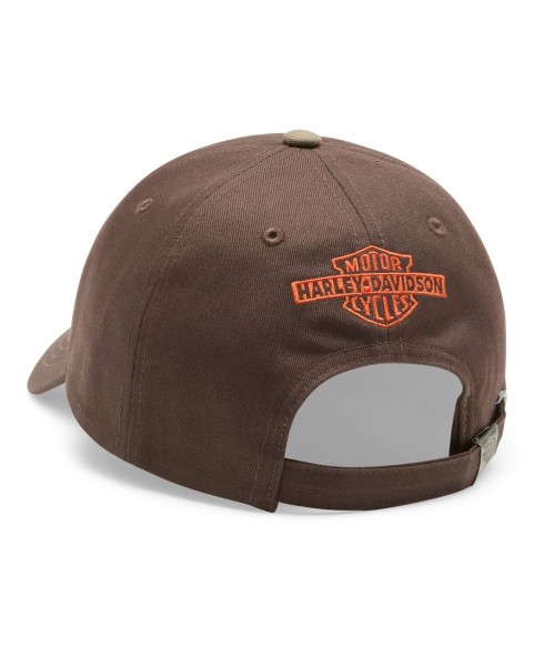 97633-26VM - Gorra Harley-Davidson Chainstitched Switchback Ajustable para Hombre en marrón