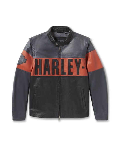 97017-25VM - Chaqueta de Piel Harley-Davidson Essential Convertible para Hombre