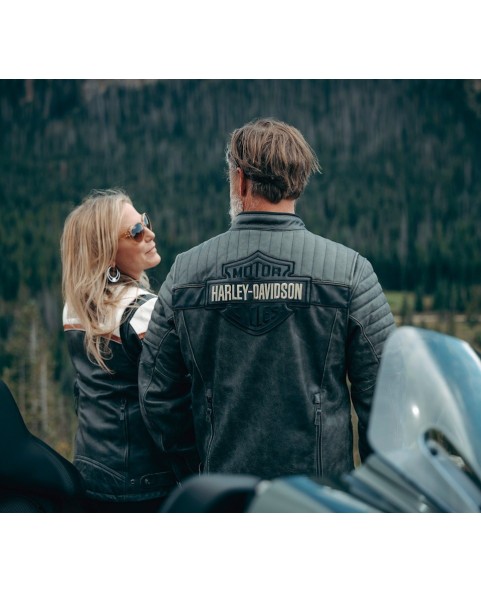 CHAQUETA DE CUERO HARLEY DAVIDSON PASSING LINK III PARA HOMBRE 98001-26VM