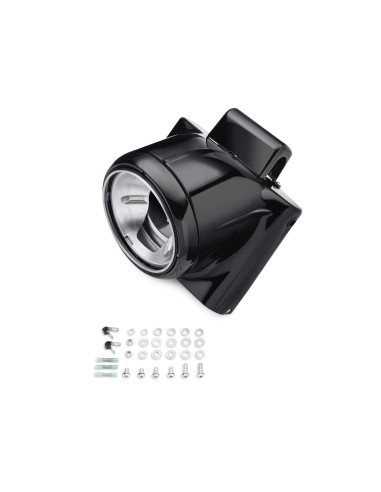 Alojamiento protector del faro Freight Train negro brillante