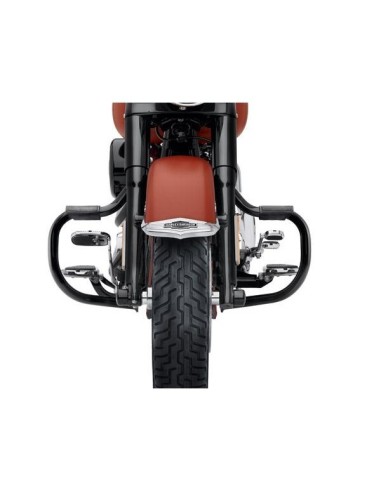 Defensa de motor mustache negra Softail FL